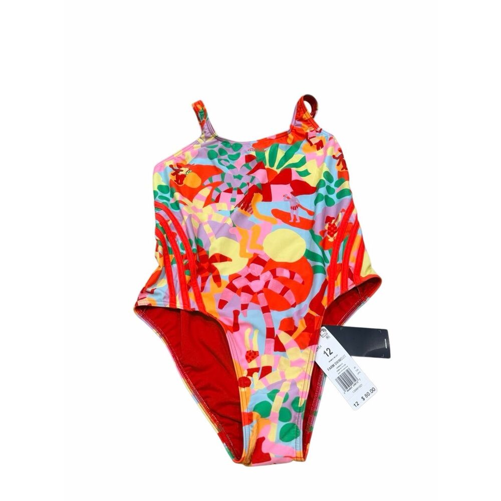 Adidas Farm Rio Swimsuit Size 12 Womens Three Stripes Brand New